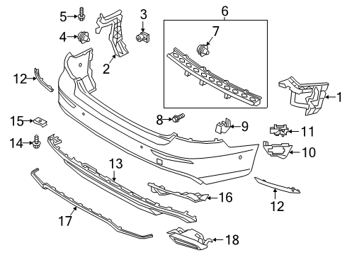 2019 Volvo S60 Rear Bumper & Components Diagram 7