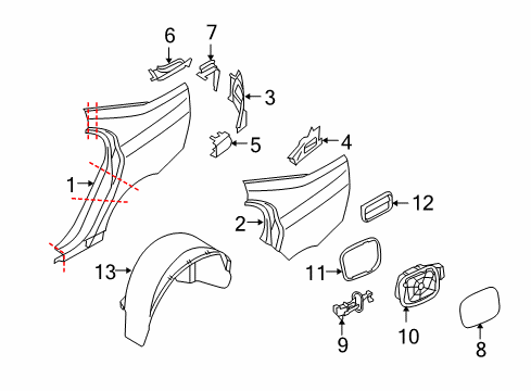 2009 Volvo S80 Quarter Panel & Components
