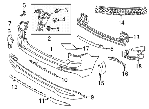 2022 Volvo XC60 Lower Molding Nut Diagram for 30622909