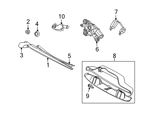 2013 Volvo C30 Lift Gate - Wiper & Washer Components