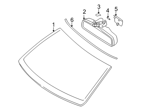 2006 Volvo XC70 Windshield Glass, Reveal Moldings