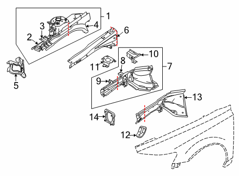 2009 Volvo V50 Structural Components & Rails