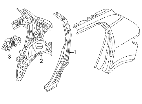 2019 Volvo XC40 Inner Structure - Quarter Panel