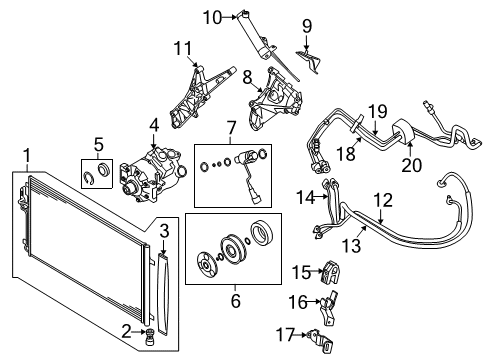 2015 Volvo XC70 A/C Condenser, Compressor & Lines