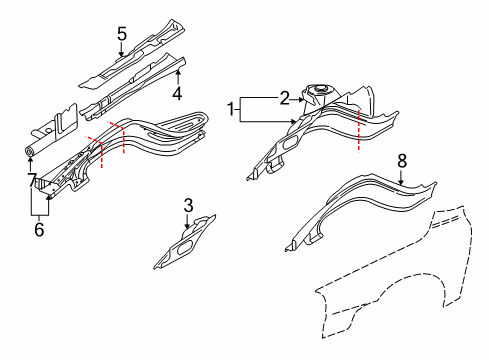 2002 Volvo S60 Structural Components & Rails