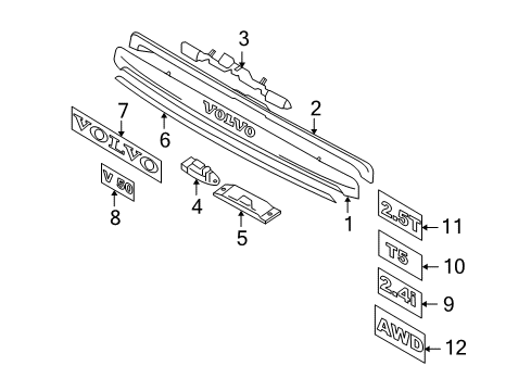 2011 Volvo V50 Exterior Trim - Lift Gate