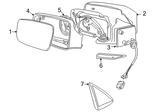 1998 Volvo V70 Outside Mirrors