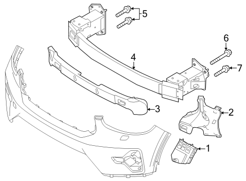 2023 Volvo XC40 Recharge Bumper & Components - Front Diagram 3