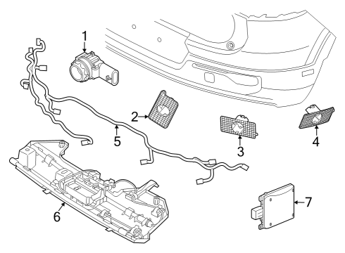 2021 Volvo XC40 Recharge Electrical Components - Rear Bumper