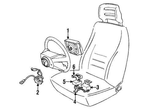 1988 Volvo 760 Air Bag Components