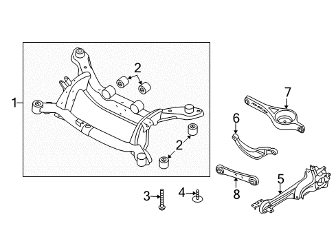 2015 Volvo XC70 Rear Suspension Components, Lower Control Arm, Upper Control Arm, Ride Control, Stabilizer Bar
