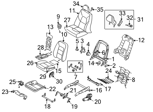 2009 Volvo V70 Driver Seat Components