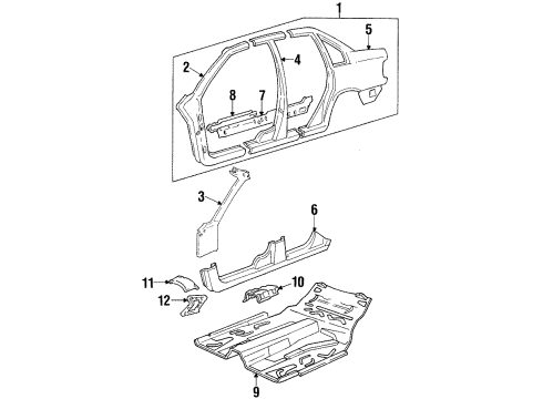 1995 Volvo 850 Center Pillar, Hinge Pillar, Rocker Panel, Uniside