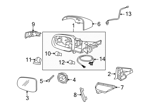 2009 Volvo S80 Outside Mirrors