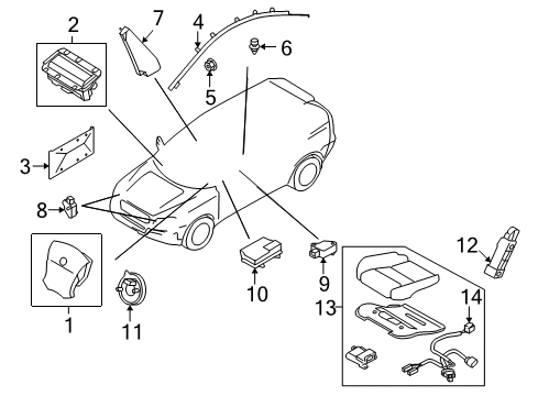 2015 Volvo XC70 Air Bag Components