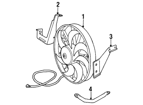 1993 Volvo 240 Cooling System, Radiator, Water Pump, Cooling Fan Diagram 1