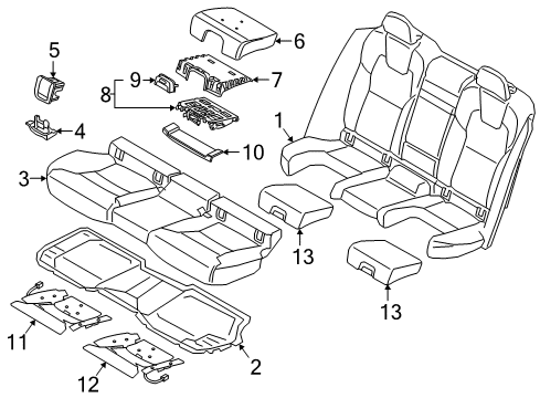 2017 Volvo S90 Rear Seat Components Diagram 3