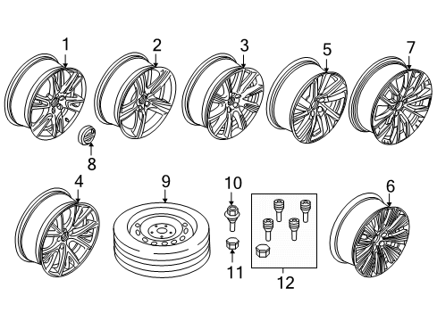 2022 Volvo V90 Cross Country Wheel Bolt Cap, Matt Gray Diagram for 31664348