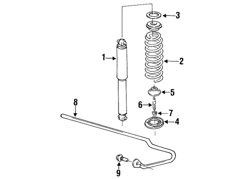 1995 Volvo 940 Rear Shocks & Components, Stabilizer Bar & Components
