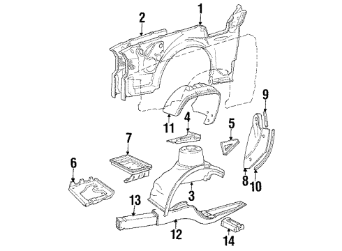 1988 Volvo 740 Inner Components - Fender