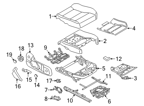 2021 Volvo XC40 Recharge Passenger Seat Components