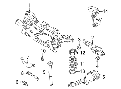 2009 Volvo V50 Rear Suspension, Control Arm Diagram 4