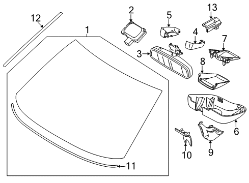 2015 Volvo XC70 Windshield Glass, Reveal Moldings