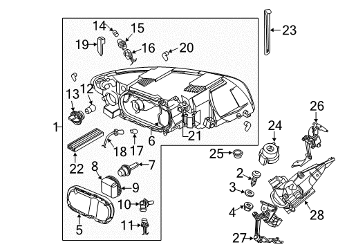 2006 Volvo V50 Headlamp Assembly, Driver Side Diagram for 31265706
