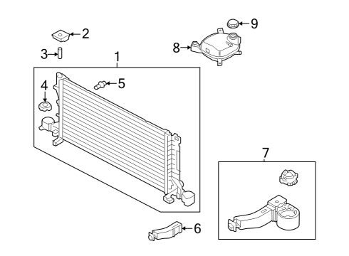 2021 Volvo XC40 Recharge Radiator & Components