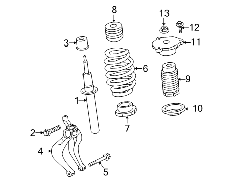 2021 Volvo V60 Cross Country Struts & Components - Front Diagram 2