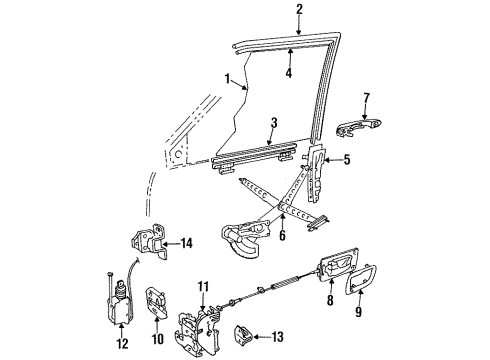 1997 Volvo V90 Front Door - Glass & Hardware