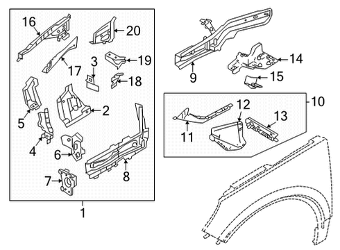 2023 Volvo C40 Recharge Structural Components & Rails