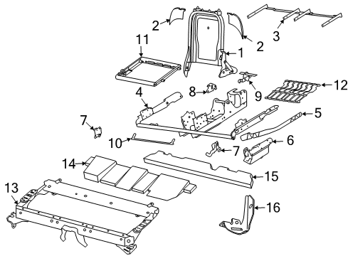 2003 Volvo XC90 Rear Seat Components Diagram 5