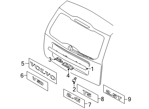 2009 Volvo V50 Exterior Trim - Lift Gate