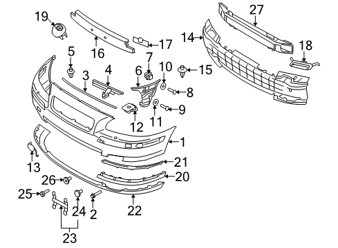 2005 Volvo XC70 Bumper & Components - Front Diagram 1