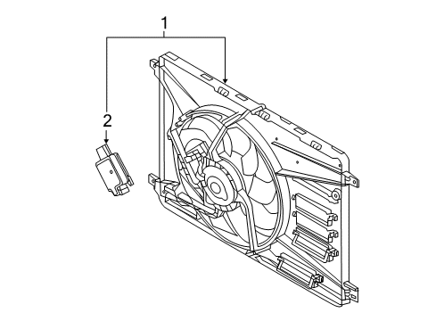 2015 Volvo S80 Cooling System, Radiator, Water Pump, Cooling Fan Diagram 1