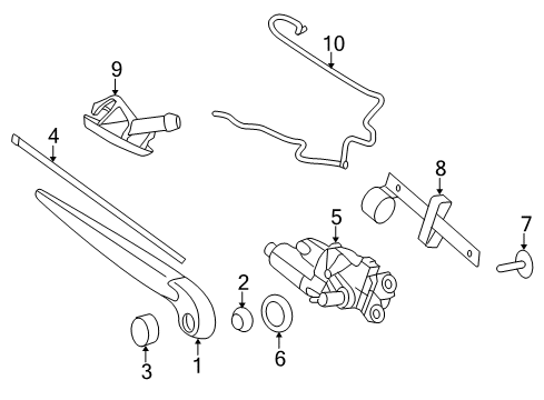 2009 Volvo V70 Lift Gate - Wiper & Washer Components
