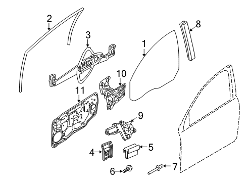 2009 Volvo S80 Front Door - Glass & Hardware