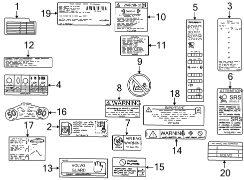 2002 Volvo S60 Information Labels
