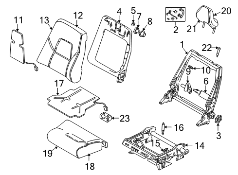 2000 Volvo S80 Front Seat Components Diagram 1