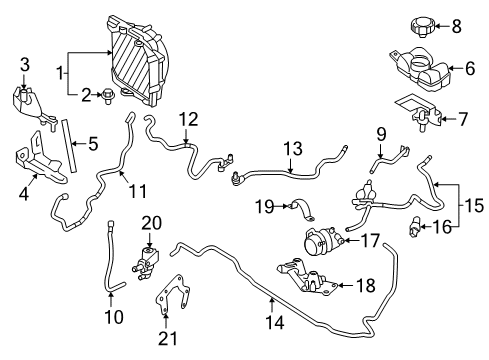 2021 Volvo XC60 Radiator & Components Diagram 3