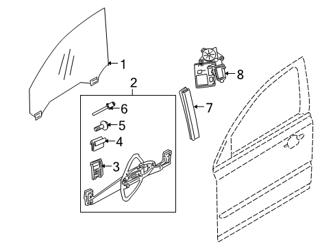 2009 Volvo V50 Front Door - Glass & Hardware