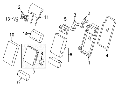 2015 Volvo V60 Cross Country Rear Seat Components Diagram 1
