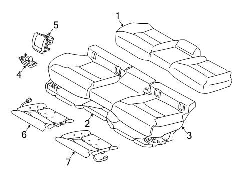 2019 Volvo V90 Cross Country Rear Seat Components Diagram 5
