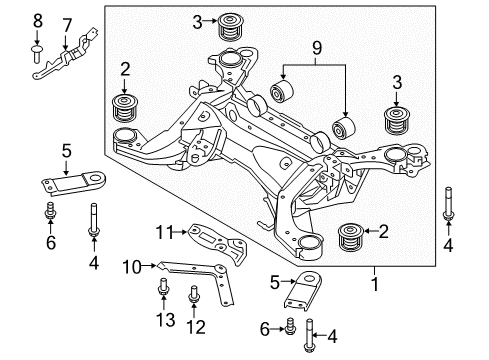2022 Volvo XC90 Suspension Mounting - Rear Diagram 1