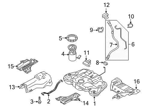 2016 Volvo XC60 Tank Strap, Passenger Side Diagram for 31321357