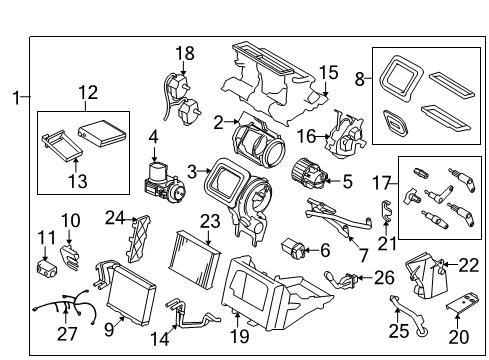 2015 Volvo XC60 A/C Evaporator & Heater Components