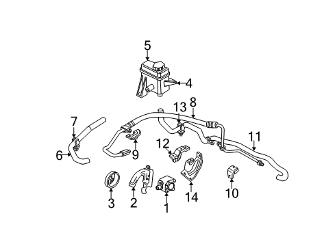 2000 Volvo S40 Power Steering Return Hose Diagram for 30652000