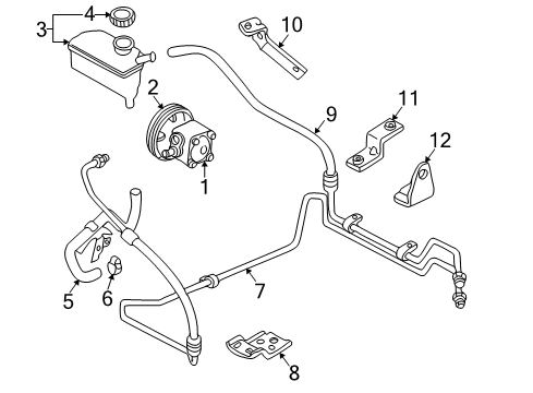 2000 Volvo V70 Power Steering Return Hose Diagram for 1282852