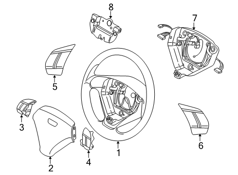 2008 Volvo XC90 Steering Wheel Diagram for 31202268
